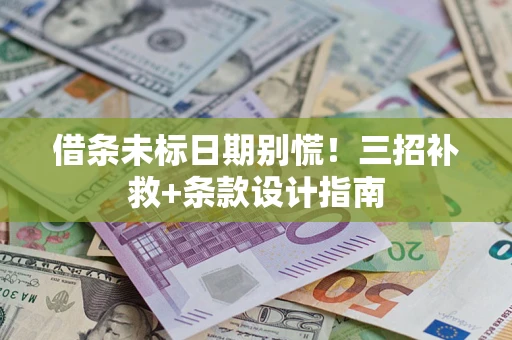 武汉借条未标日期别慌!三招补救+条款设计指南 武汉借条未标日期别慌!三招补救+条款设计指南